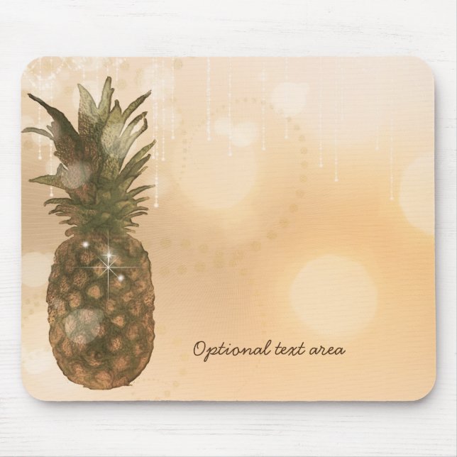 Goldene Ananas Glam Mousepad (Vorne)