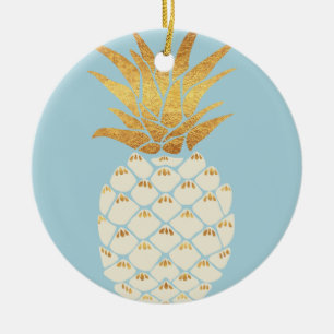 Goldene Ananas Keramikornament