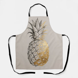 Goldene Ananas-Linienkunst Schürze