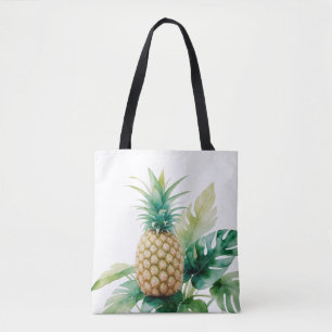 Goldene Ananas mit Monstera