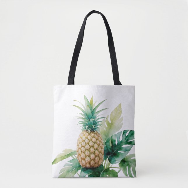 Goldene Ananas mit Monstera (Vorderseite)