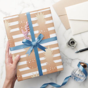 Goldene Ananas-Muster Geschenkpapier