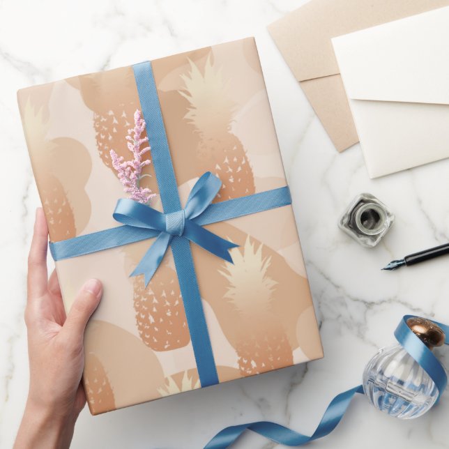 Goldene Ananas-Muster Geschenkpapier (Schenken)