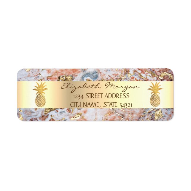 Goldene Ananas Ombre Marmor gestreift (Vorne)