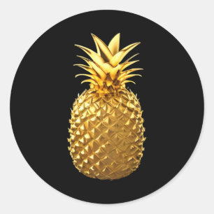 Goldene Ananas Runder Aufkleber