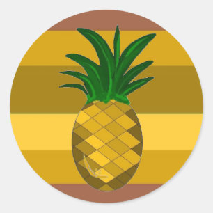 Goldene Ananas Runder Aufkleber