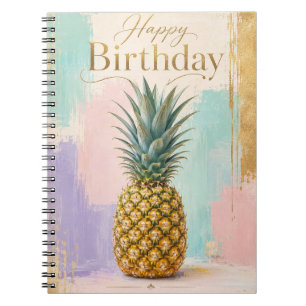 Goldene Ananas Tropical Geburtstag Notizblock