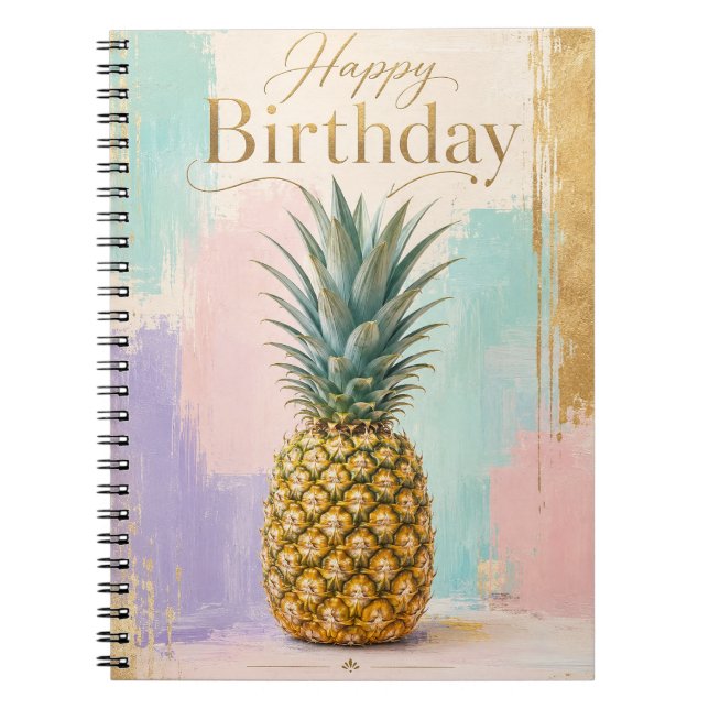 Goldene Ananas Tropical Geburtstag Notizblock (Vorderseite)