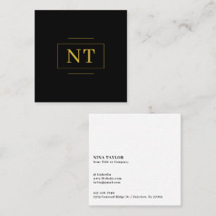 Goldene Anfangsbuchstaben-Rahmen-Monogramm Minimal Quadratische Visitenkarte