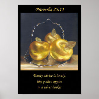 Goldene Äpfel. Christliches Poster A3