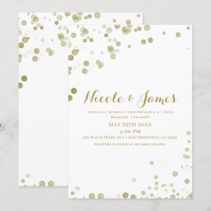 Goldene Aquarellpunkte Moderne Saubere Hochzeit Einladung