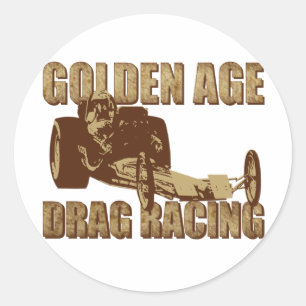 goldene Ära Drag Racing Digger Dragster Runder Aufkleber