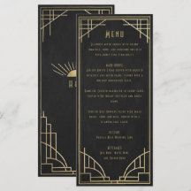 goldene Art Deco Hochzeitsmenü