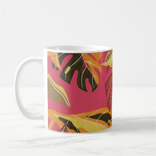 Goldene Art Deco Natur Tapete Kaffeetasse