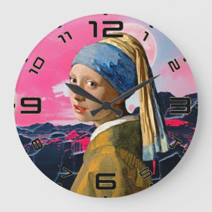Goldene Attitude Retro Art Uhr