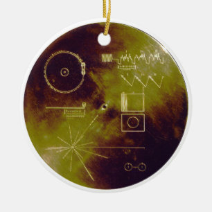 Goldene Aufzeichnungs-Töne des Voyager-1 und 2 vo Keramikornament