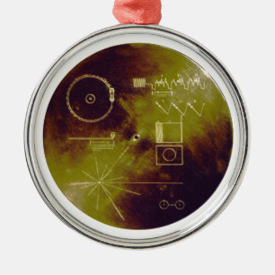 Goldene Aufzeichnungs-Töne des Voyager-1 und 2 vo Silbernes Ornament