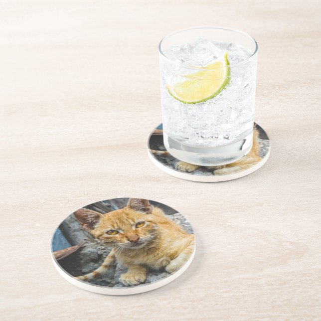 Goldene Augen Getränkeuntersetzer (Seite)