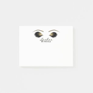 Goldene Augen Makeup Lashes Eyelashes Personalisie Post-it Klebezettel