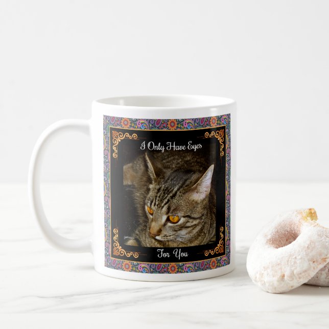 Goldene Augen psychedelisches Paisley Tasse (Mit Donut)