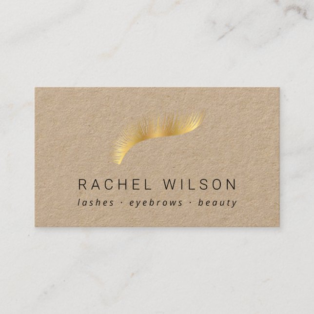 Goldene Augenlische Rustikale Kraftschminke Künstl Visitenkarte (Vorderseite)