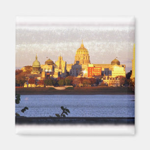 Goldene Aussicht auf Harrisburg, Pa Magnet