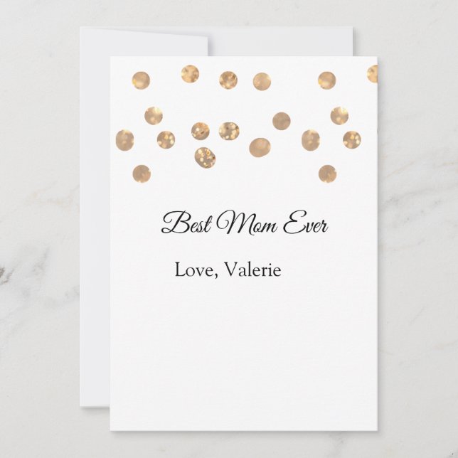 Goldene Bälle Glitzer Mama gibt Mutter je einen Na Einladung (Vorderseite)