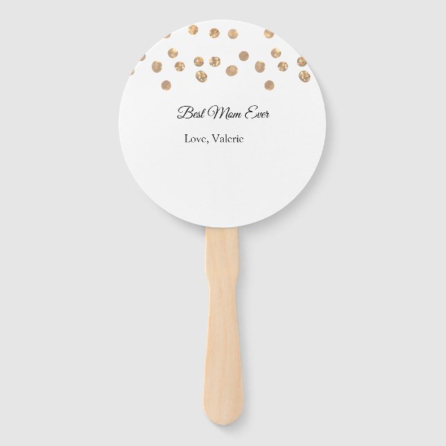 Goldene Bälle Glitzer Mama gibt Mutter je einen Na Fächer (Vorderseite)