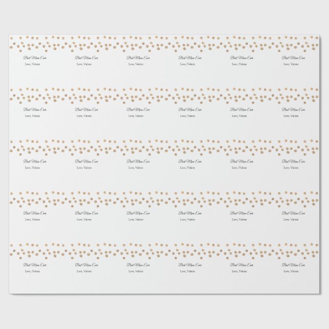 Goldene Bälle Glitzer Mama gibt Mutter je einen Na Geschenkpapier (Flach)