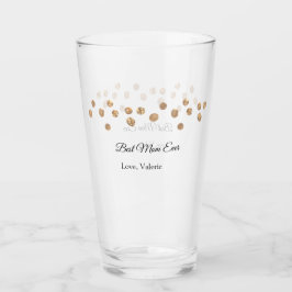 Goldene Bälle Glitzer Mama gibt Mutter je einen Na Glas