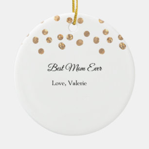 Goldene Bälle Glitzer Mama gibt Mutter je einen Na Keramik Ornament