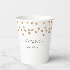 Goldene Bälle Glitzer Mama gibt Mutter je einen Na Pappbecher