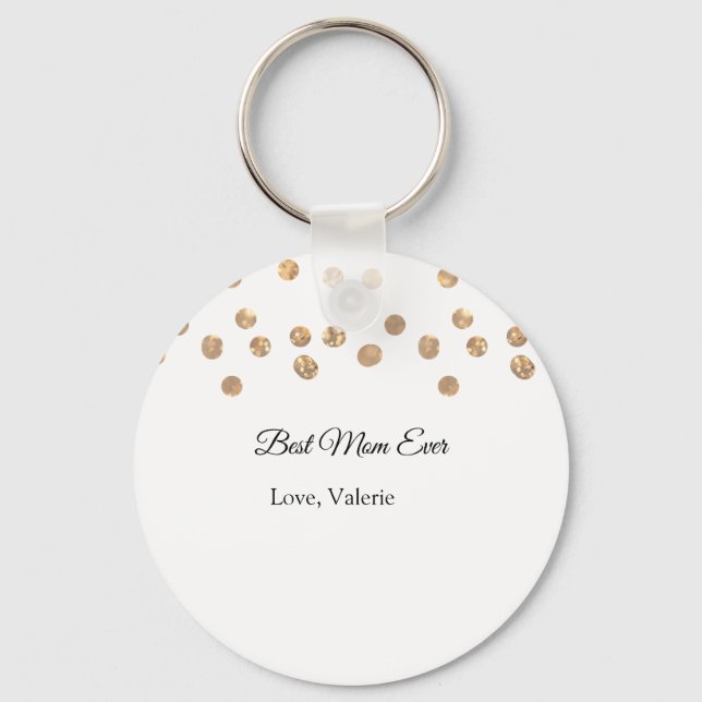 Goldene Bälle Glitzer Mama gibt Mutter je einen Na Schlüsselanhänger (Vorderseite)