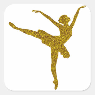 Goldene Ballerina Aufkleber
