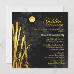 Goldene Bambus-Hochzeit zum 50. Jubiläum Einladung