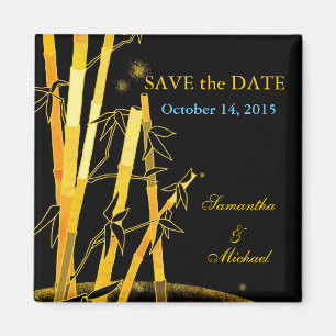 Goldene Bambusse: Save the Date Wedding Magneten Magnet