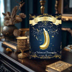 Goldene Banane zum Geburtstag    Spielerischer Lux Einladung