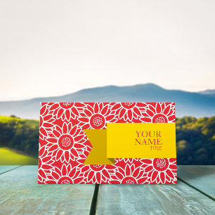 Goldene Band-Alizarin-Hochrot-Sonnenblume Visitenkarte