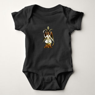 Goldene Baphometziege mit Satansymbolen Baby Strampler