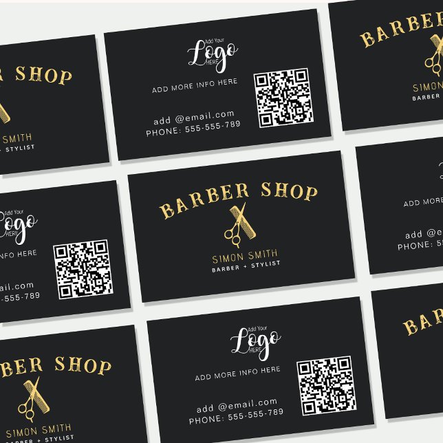 Goldene Barbier Schere Friseur Visitenkarte (Von Creator hochgeladen)