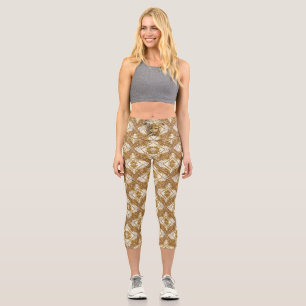 Goldene Barock Capri Leggings