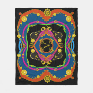 Goldene Barockkette: Elegantes Muster. Fleecedecke