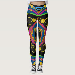 Goldene Barockkette: Elegantes Muster. Leggings