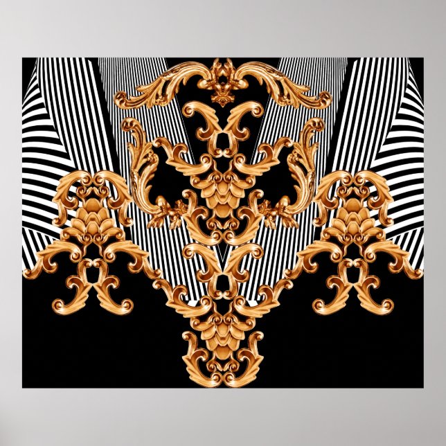 Goldene Barockschmuck Poster (Vorne)
