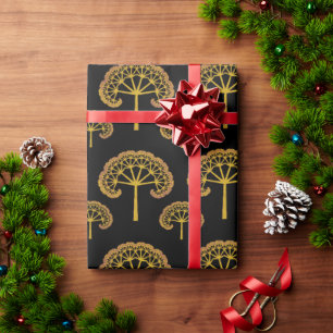 Goldene Bäume Geschenkpapier