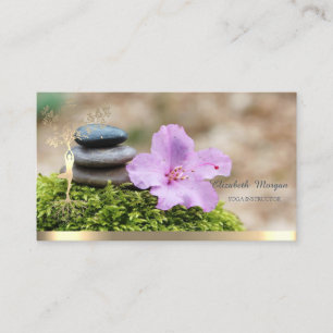 Goldene Bäume Silhouette Landschaft Yoga Visitenkarte