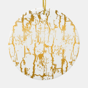 Goldene Baumrindenrisse Keramik Ornament