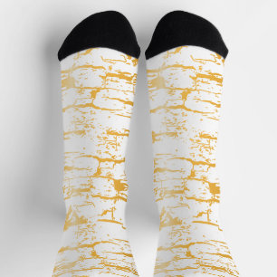 Goldene Baumrindenrisse Socken