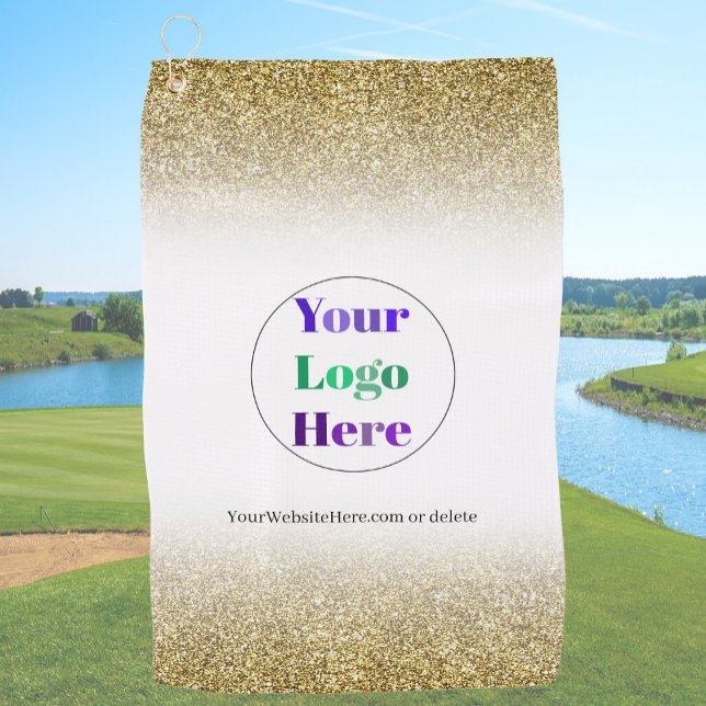 Goldene benutzerdefinierte Golfhandtücher mit Logo Golfhandtuch (Von Creator hochgeladen)