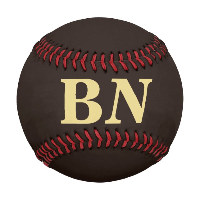 Goldene benutzerdefinierte Initialen minimalistisc Baseball (Vorderseite)